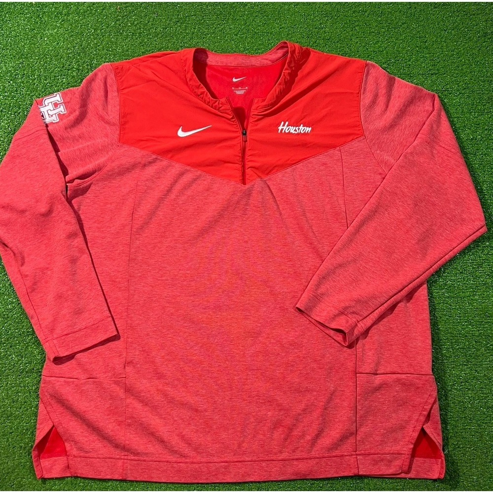 Houston Cougars Team Issue 1/4 Zip XL U Of H Cougar Football Red Nike Pullover